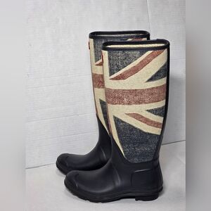 Hunter Rain Boots Womans Size 5 Union Jack British